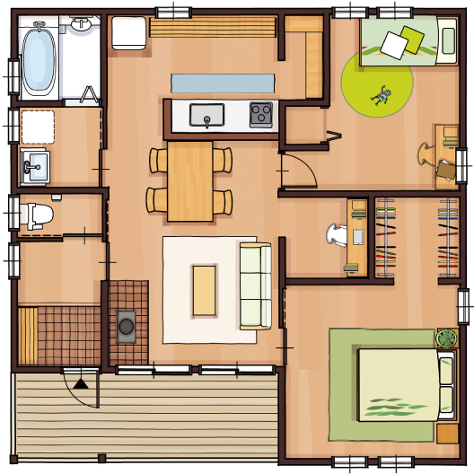 2LDK+WORK SPACEの間取り