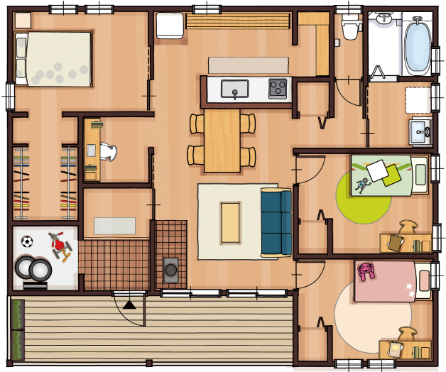 3LDK+WORK SPACEの間取り